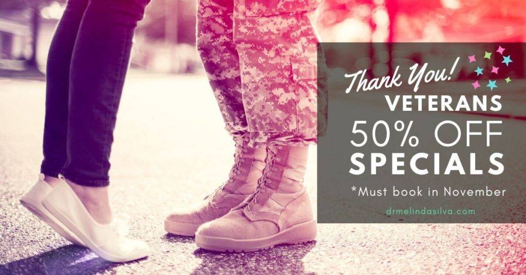 thank you veterans. 50% off specials. Dr. Melinda Silva MD