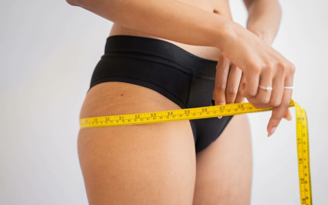 woman measuring body